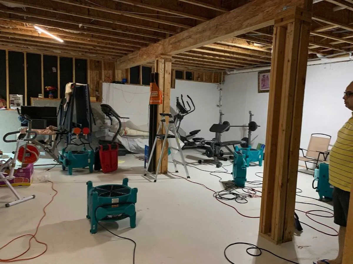 Basement drying equipment setup for Odor Removal & Deodorization in Pell City